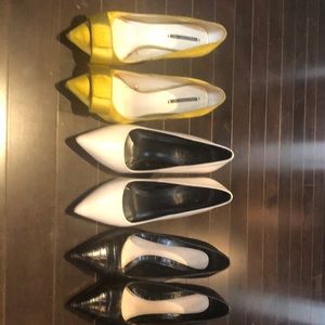 4” heeled Zara pumps bundle size 8/39 black, grey, chartreuse